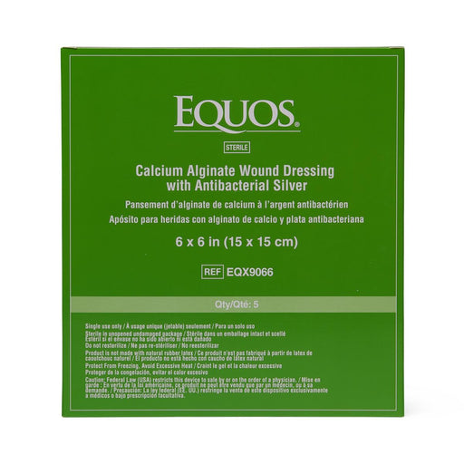 Equos Calcium Alginate Wound Dressing with Silver 6" x 6" - EQX9066 - Medical Supply Surplus