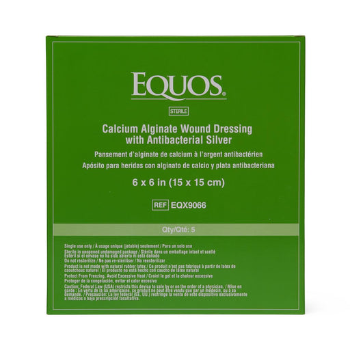 Equos Calcium Alginate Wound Dressing with Silver 6" x 6" - EQX9066 - Medical Supply Surplus