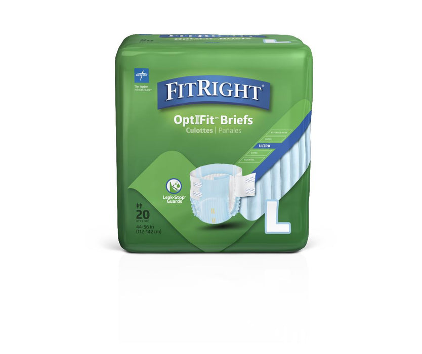 FitRight Optifit Ultra Adult Incontinence Briefs - Case of 80 - Medical Supply Surplus