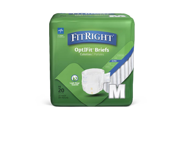 FitRight Optifit Ultra Adult Incontinence Briefs - Case of 80 - Medical Supply Surplus