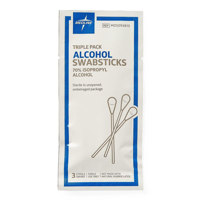 Sterile Alcohol Swabsticks Triple Packs: Packs of 25 - Medical Supply Surplus
