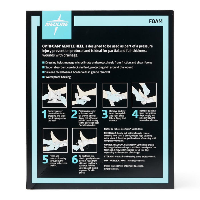 Optifoam Gentle Heel Foam and Bordered Dressing- MSC1200B - Medical Supply Surplus