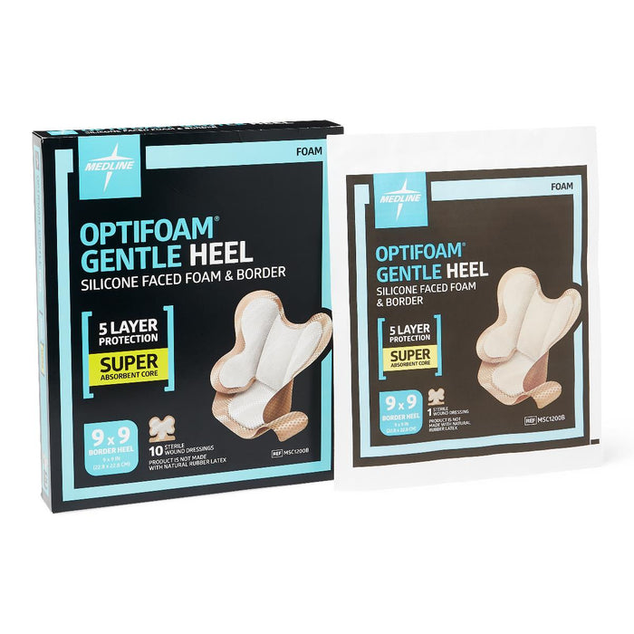 Optifoam Gentle Heel Foam and Bordered Dressing- MSC1200B - Medical Supply Surplus