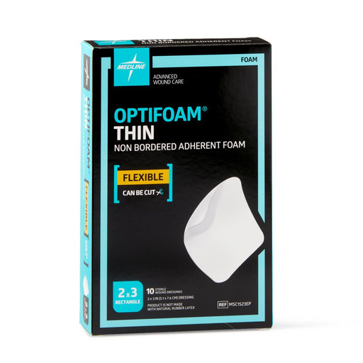 Optifoam Thin 2" x 3" Non Adhesive Foam Dressing - MSC1523EP - Medical Supply Surplus