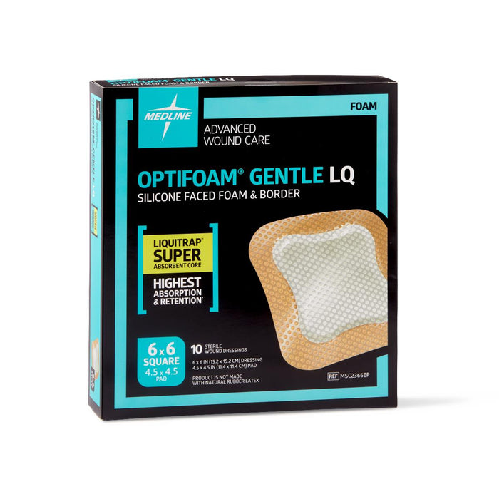 Optifoam Gentle LQ 6" x 6" Bordered Dressings - Medical Supply Surplus