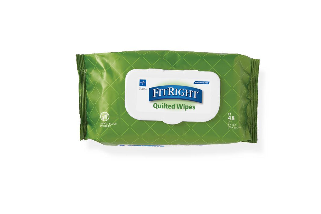 FitRight Aloe Quilted Personal Cleansing Wipes - Medical Supply Surplus