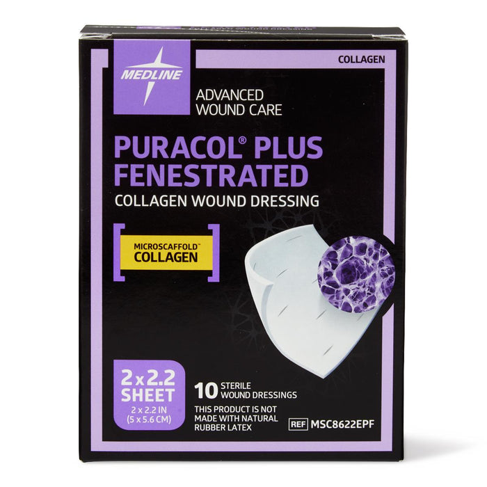 Puracol Plus Fenestrated 2 x 2.2 Collagen Wound Dressing - MSC8622EPF