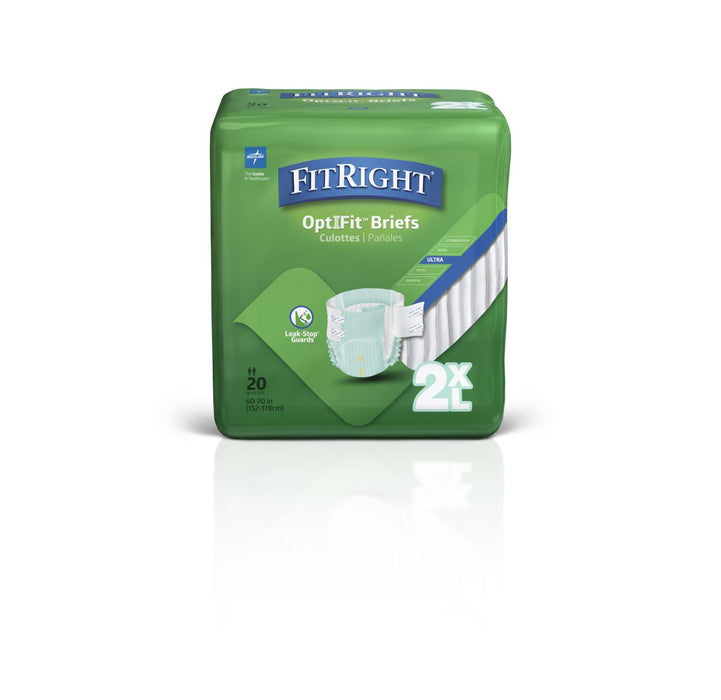 FitRight Optifit Ultra Adult Incontinence Briefs - Case of 80 - Medical Supply Surplus