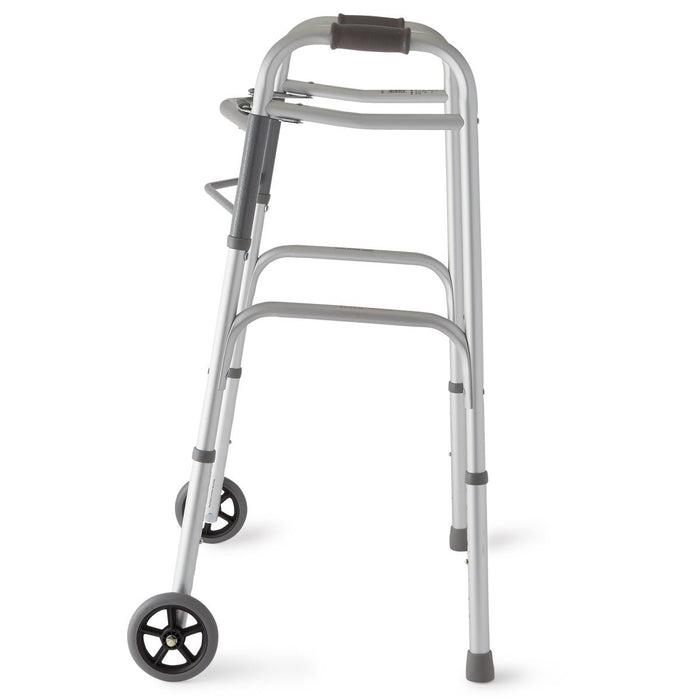 Medline folding walker MDS86410W54BA angled view