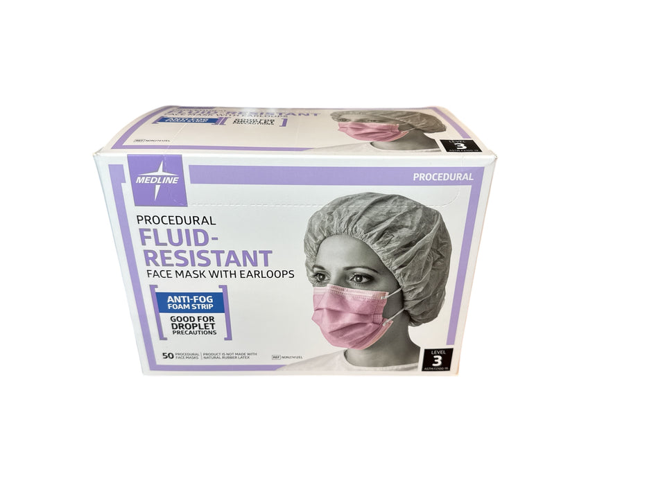 Powder Resistant Mask Procedural Fluid-Resistant Face Mask with Ear Loops NON27412EL - 50/Bo ...