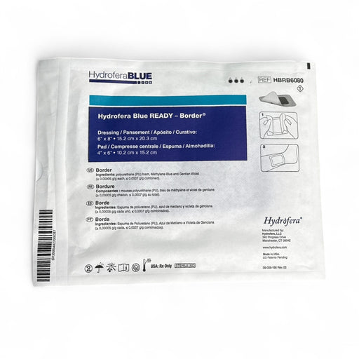 Hydrofera BLUE® READY-Border™ 6 X 8 Inch with Border - Medical Supply Surplus