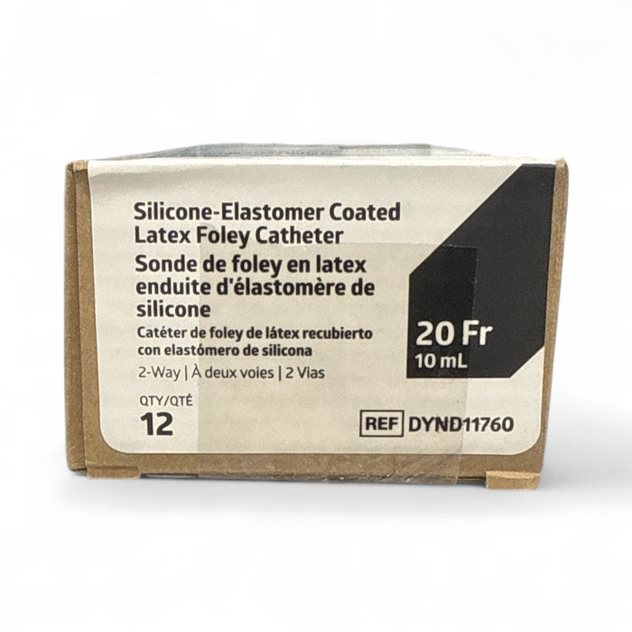 Silicone-Elastomer Coated Latex Foley Catheters 10 mL Straight Tip 2-Way - Case of 12