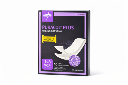 Puracol Plus 1" x 8" Collagen Wound Dressings - Box of 10 - Medical Supply Surplus