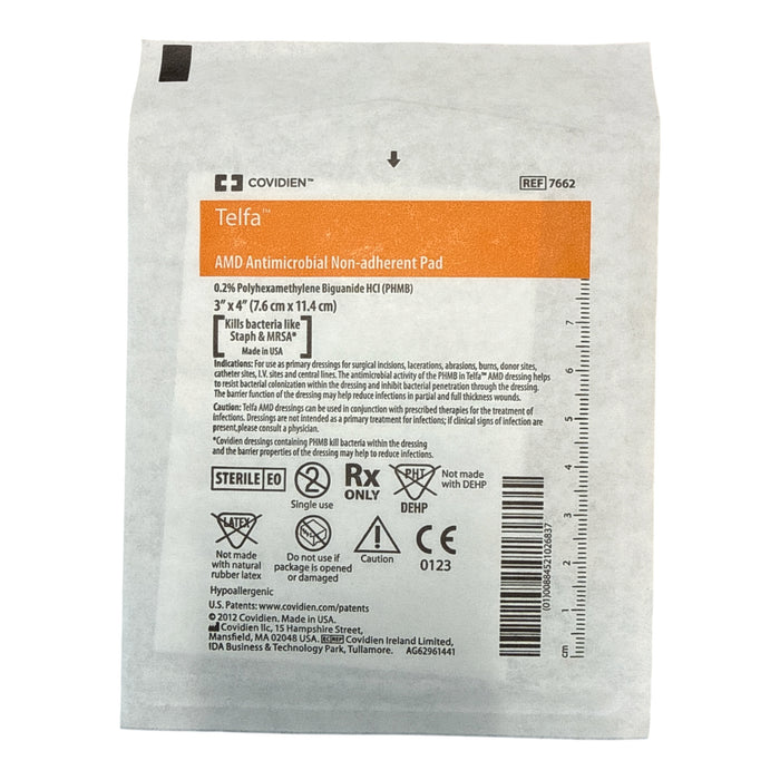 Telfa™ AMD 3x4 Antimicrobial Island Single Dressing- 7662