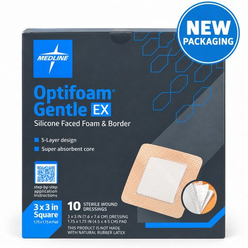 OPTIFOAM GENTLE EX 3" X 3" BORDERED - Medical Supply Surplus