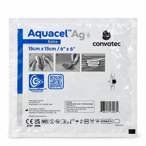 Aquacel® Extra AG+ Wound Dressing 6" x 6" -413568 - Medical Supply Surplus