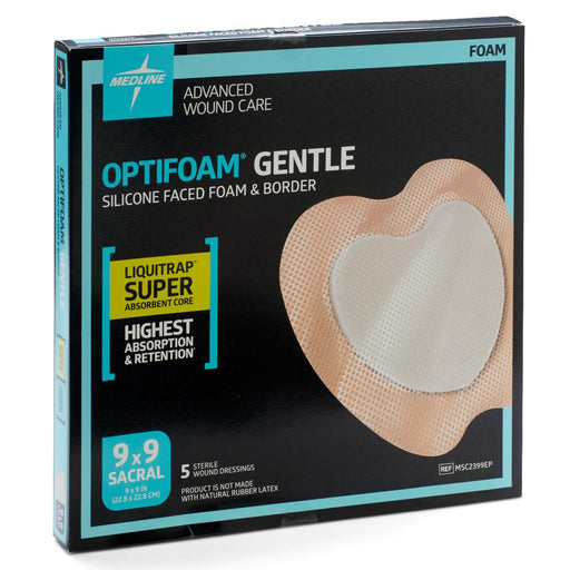 Optifoam Gentle LQ 9" x 9" Sacral Bordered Dressings - MSC2399EP - Medical Supply Surplus