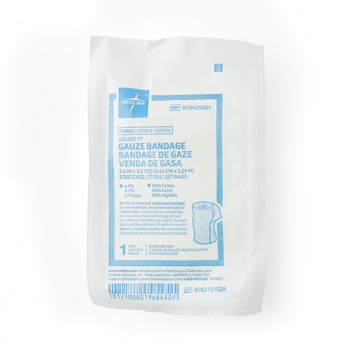 Bulkee II 3.4" x 3.6 Sterile Cotton Gauze Bandages - NON25861 - Medical Supply Surplus