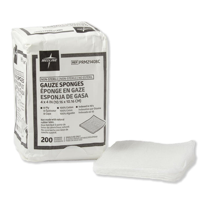 Medline Non-Sterile Gauze Sponges 4" x 4"- PRM21408C - Medical Supply Surplus