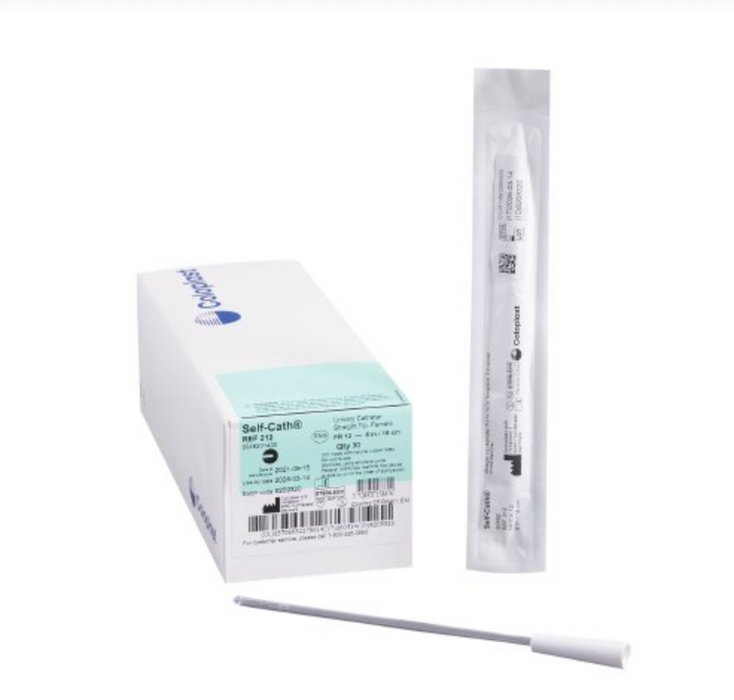 Self-Cath® Straight Tip Uncoated PVC 6" Urethral Catheter - Box of 30 - Medical Supply Surplus