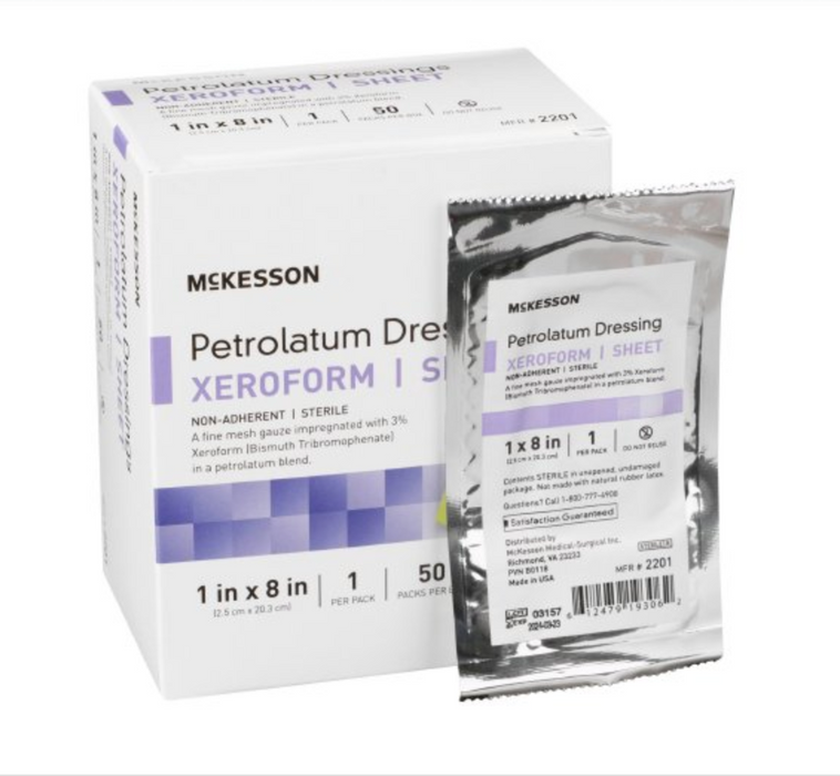 McKesson Xeroform™ Petrolatum Impregnated Dressing 1"x 8" - 2201 - Medical Supply Surplus