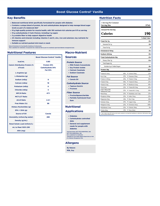 Boost® Glucose Control® Nutritional Drink 8oz - Case of 24 - Medical Supply Surplus