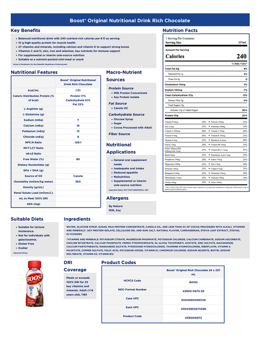 Boost® Original Nutritional Drink 8oz Bottle - Case of 24 - Medical Supply Surplus