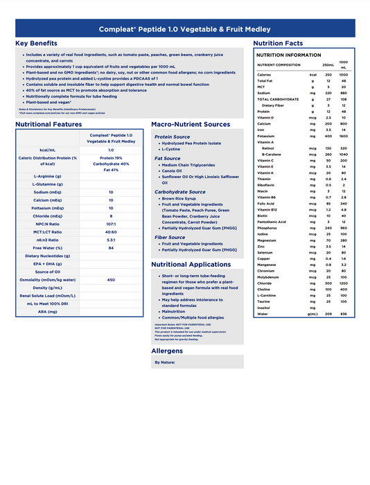 Compleat® Peptide 1.0 Cal Oral Supplement 8.45oz - Case of 24 - Medical Supply Surplus