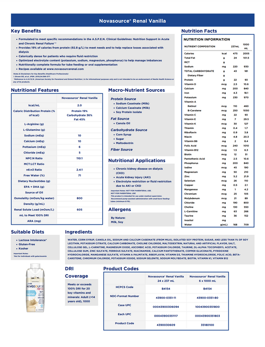 Novasource® Renal Oral Supplement -Single - Medical Supply Surplus