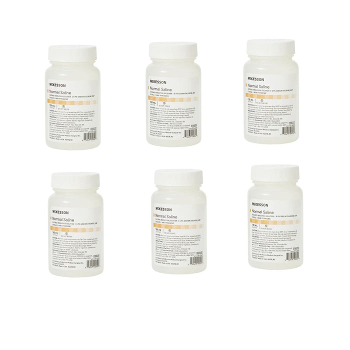 McKesson Sodium Chloride 0.9% Bottle, Screw Top 100 mL - Case of 48 - Medical Supply Surplus
