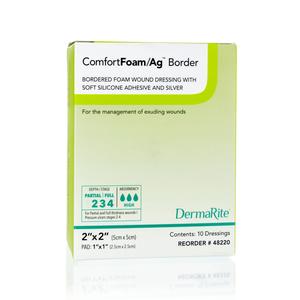 ComfortFoam/AG™ Border 2 x 2 Inch Foam Dressing - 48220 - Medical Supply Surplus