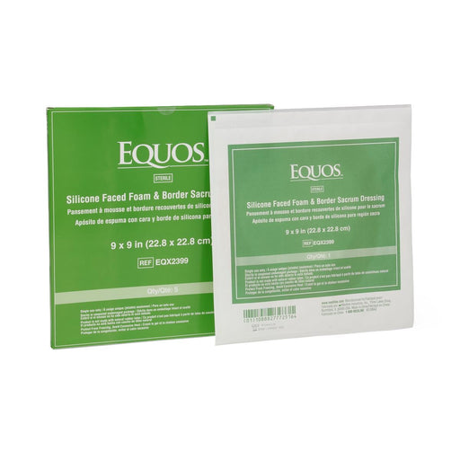 Equos Silicone Faced Foam & Border Sacrum Dressing 9" x 9" - EQX2399 - Medical Supply Surplus