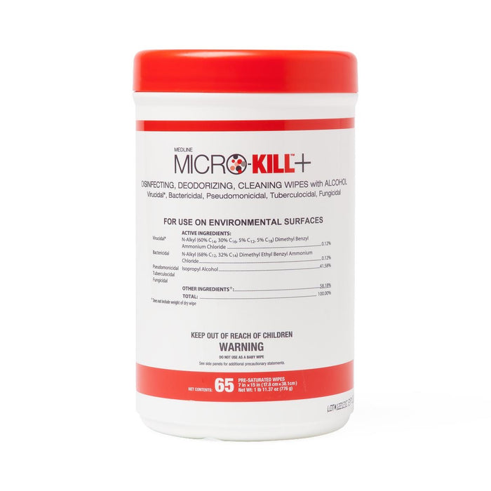 Micro-Kill Plus Germicidal Large Wipes with Alcohol -Case of 12 Tubs - Medical Supply Surplus