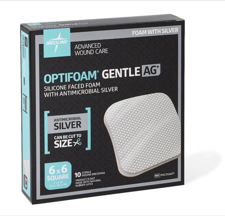 Optifoam Gentle 6" x 6" Silicone Faced Foam with AG Dressing - MSC9566EP - Medical Supply Surplus