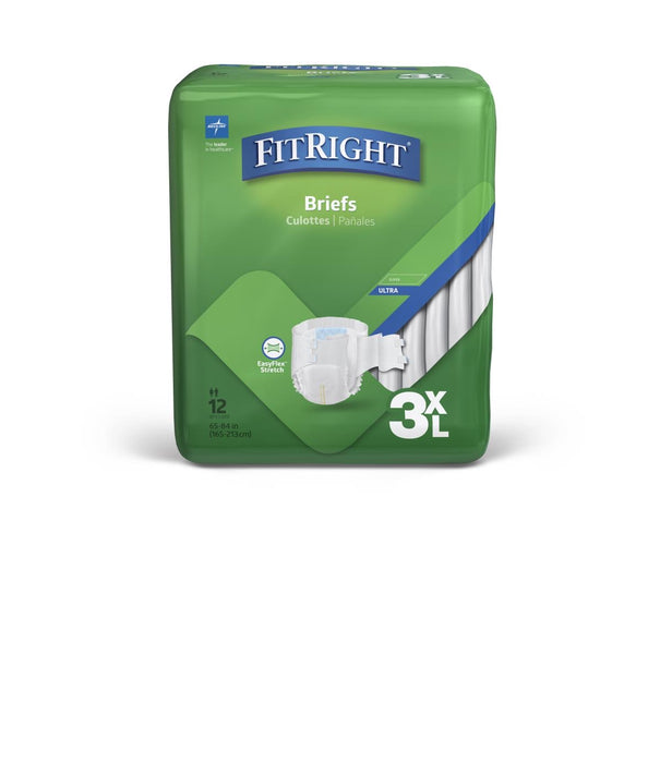 FitRight Cloth Like Adult Briefs 3XL - 48/CS - Medical Supply Surplus