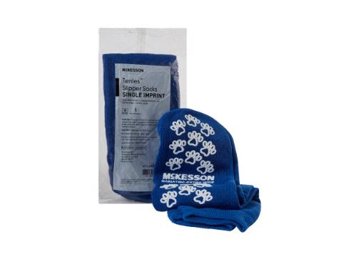 McKesson Terries™ Bariatric / Extra Wide Royal Blue Slipper Socks - Medical Supply Surplus