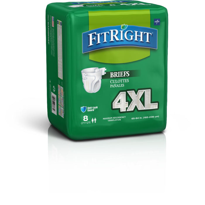 FitRight Baribrief Bariatric Adult Briefs 4XL - 32/CS - Medical Supply Surplus