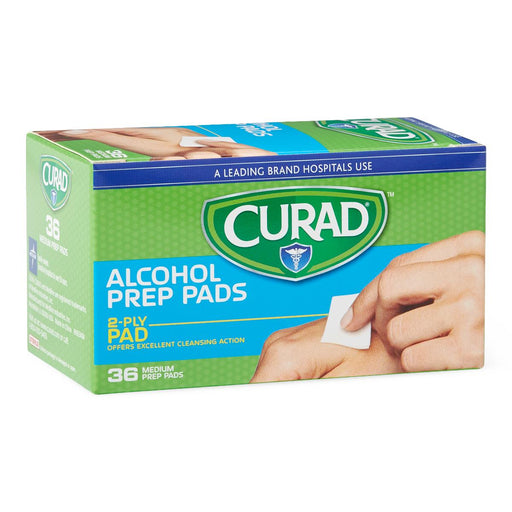 Curad Medium 2-Ply Sterile Alcohol Prep Pads - Case of 900 - Medical Supply Surplus