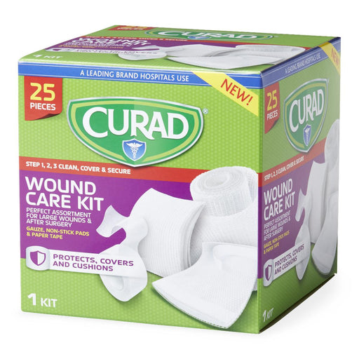 Curad Wound Care Kit Gauze, Non-Stick Pads And Paper Tape, 25 Pieces 