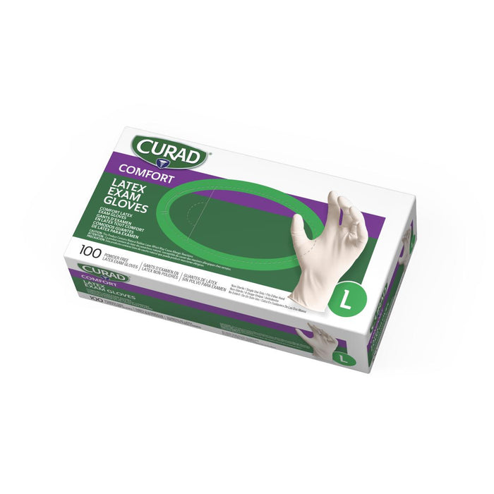 CURAD Powder-Free Textured Latex Exam Gloves -10 boxes/Case - Medical Supply Surplus