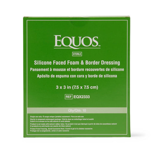 Equos Silicone Faced Foam & Border Dressing 3" x 3" - EQX2333 - Medical Supply Surplus