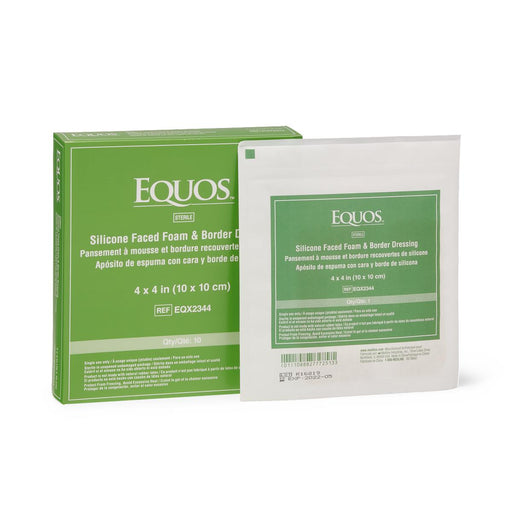 Equos Silicone Faced Foam & Border Dressing 4" x 4" - EQX2344 - Medical Supply Surplus