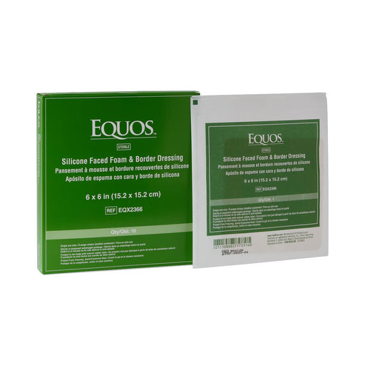 Equos Silicone Faced Foam & Border Dressing 6" x 6" - EQX2366 - Medical Supply Surplus