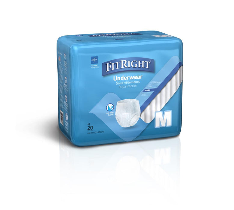 FitRight Ultra Adult Incontinence Underwear - Case of 80 - Medical Supply Surplus