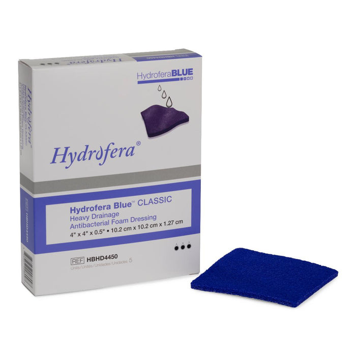 Hydrofera BLUE® Classic 4 X 4 X 1/2 Inch Heavy Drainage - Box of 5 - Medical Supply Surplus