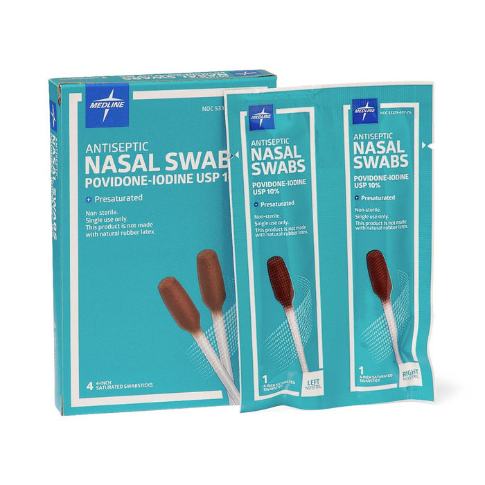 Antiseptic Povidone Iodine Nasal Swabs - Case of 48 - Medical Supply Surplus