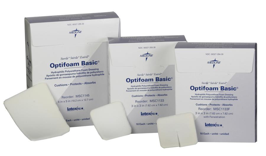 Optifoam Basic Hydrophilic Polyurethane Foam Dressings - Medical Supply Surplus