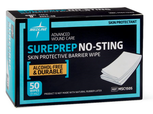 Sureprep No-Sting Barrier Wipe Box of 50 - MSC1505Z - Medical Supply Surplus