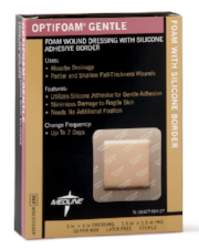 Optifoam Gentle Foam with Silicone Adhesive Border  3" x 3" - MSC2033EP - Medical Supply Surplus