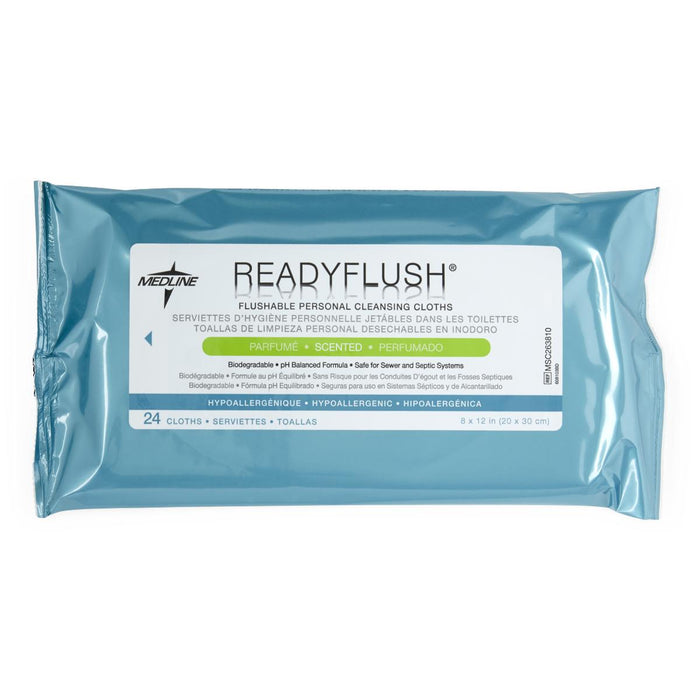 ReadyFlush Biodegradable Cleansing Wipes -24/Pack - Medical Supply Surplus